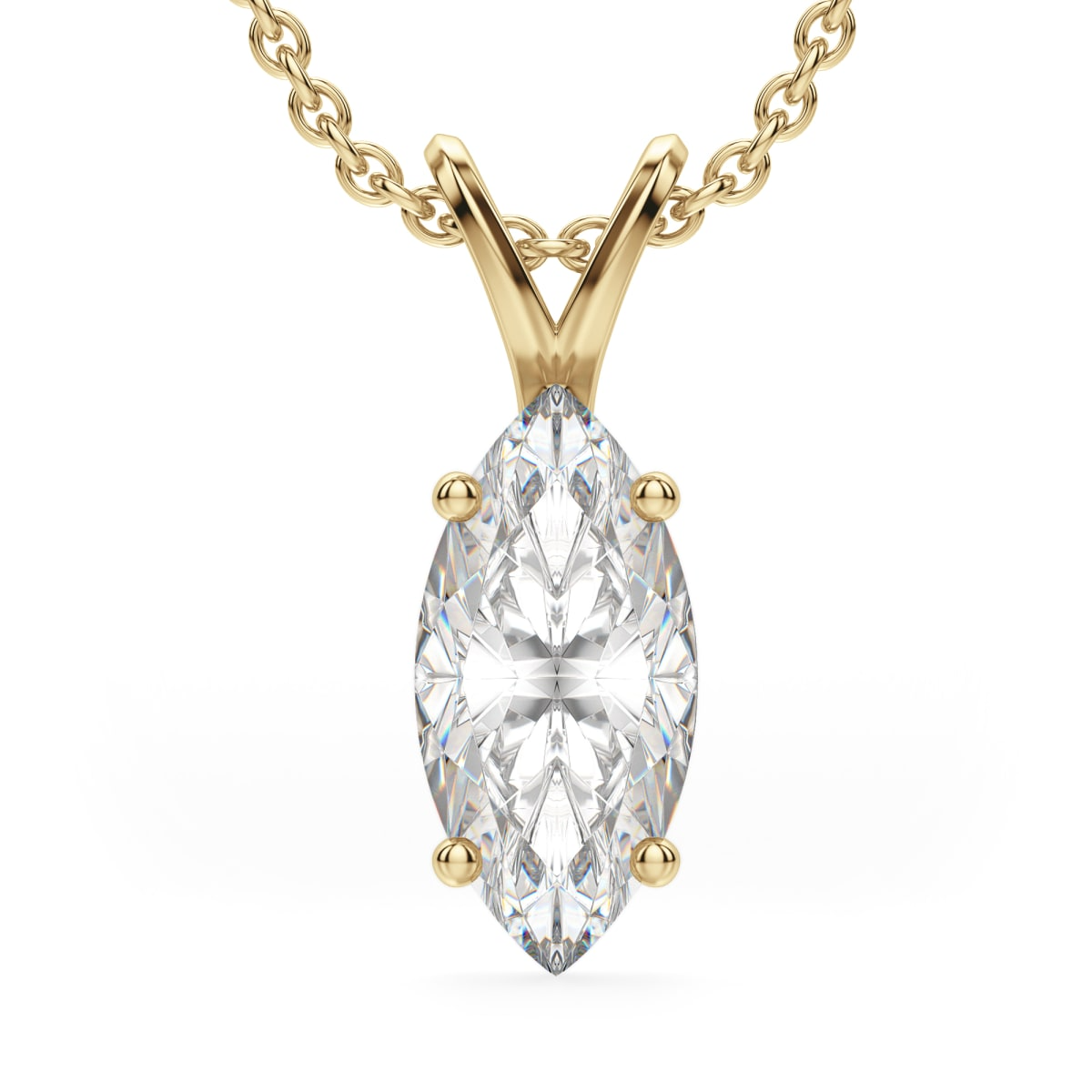 Basket Set Pendant Marquise Cut