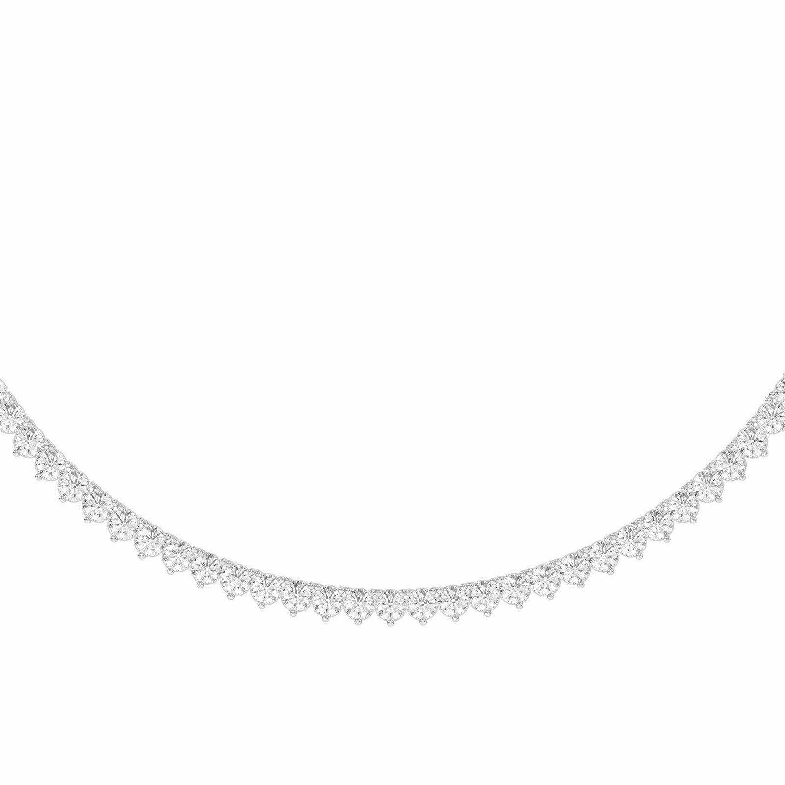 3 Prong Round Cut Tennis Necklace 24.00 tcw