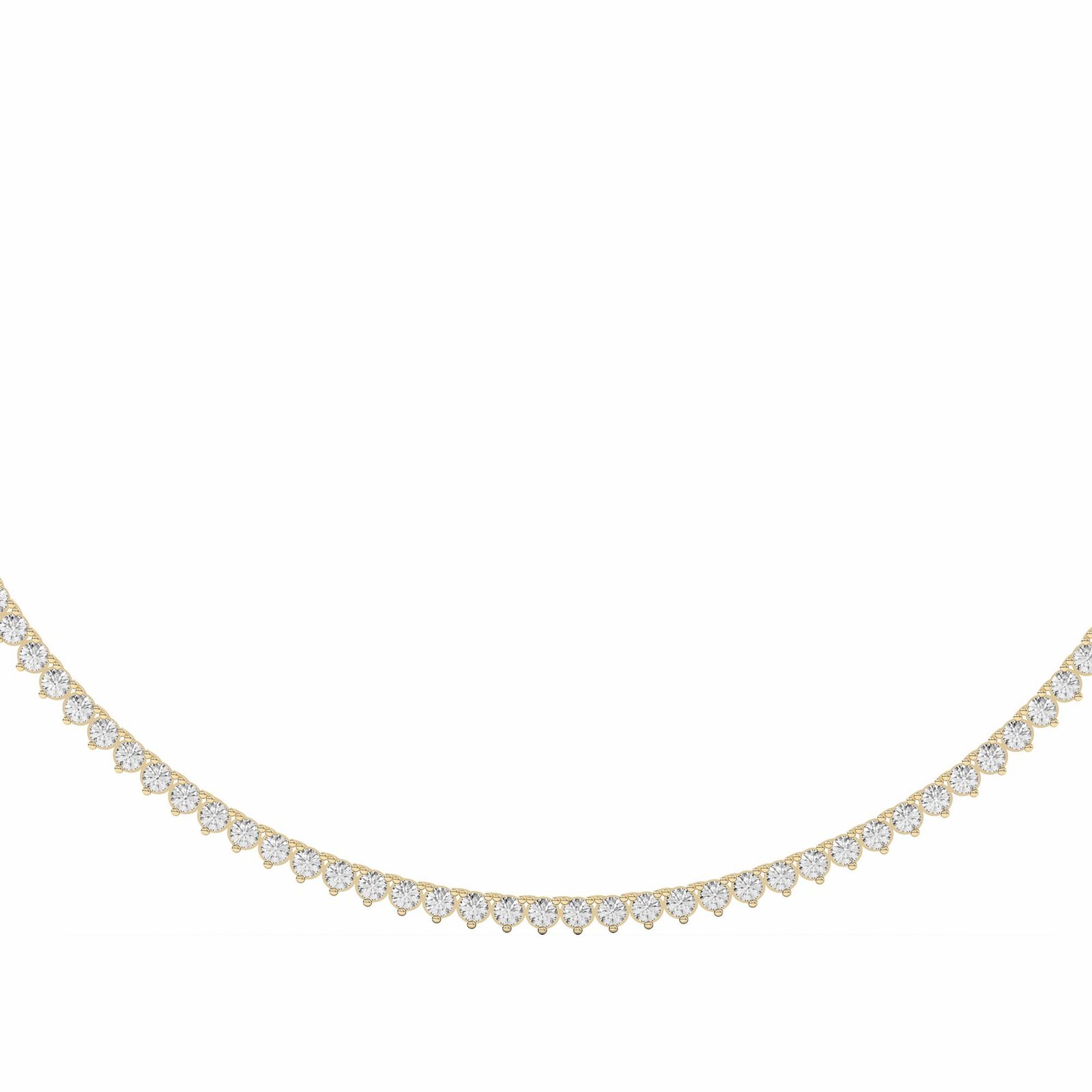 3 Prong Round Cut Tennis Necklace 13.00 tcw
