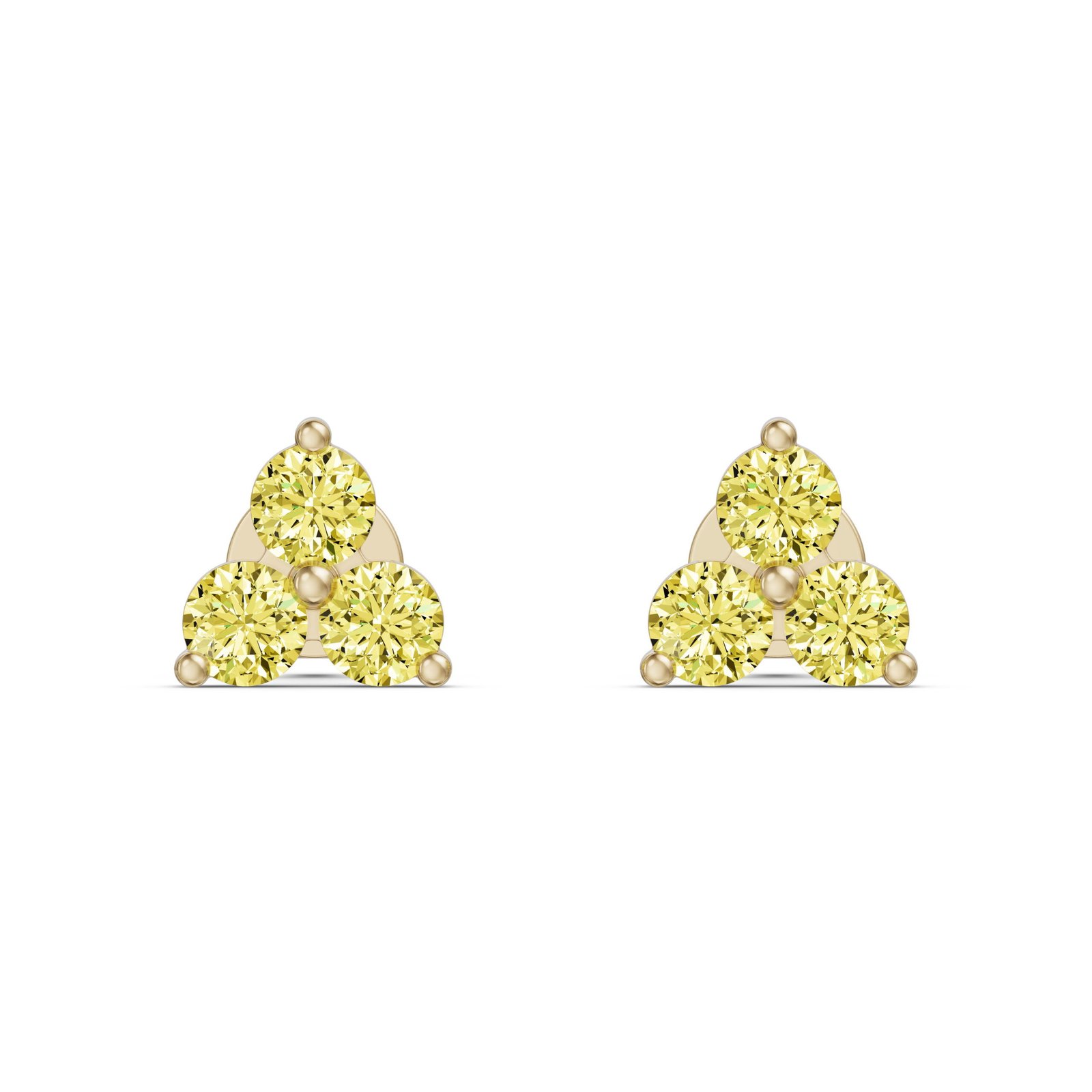 Three Stone Cluster Stud Earrings – Canary