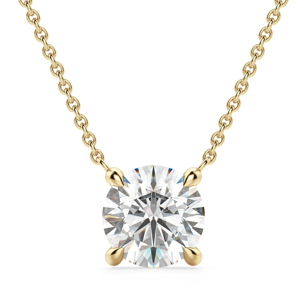 Claw Prong Necklace Round Cut