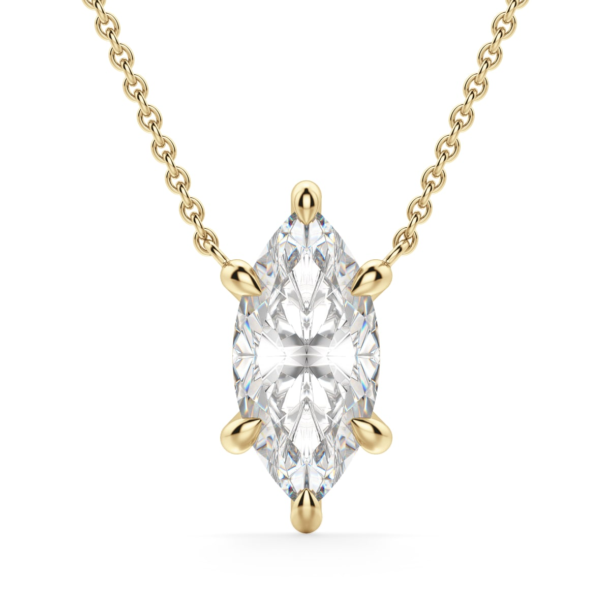 Claw Prong Necklace Marquise Cut