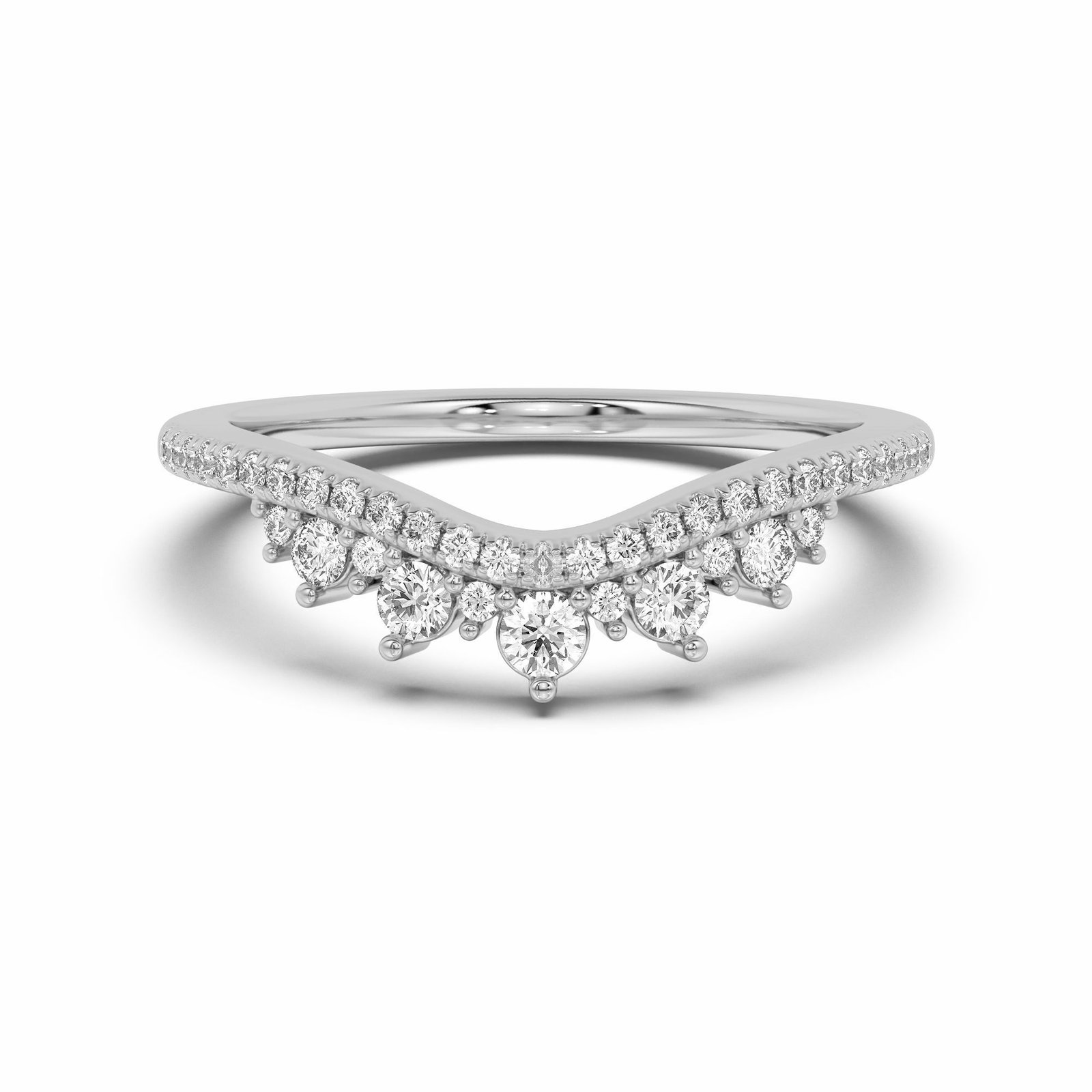 Chevron Crown Wedding Band