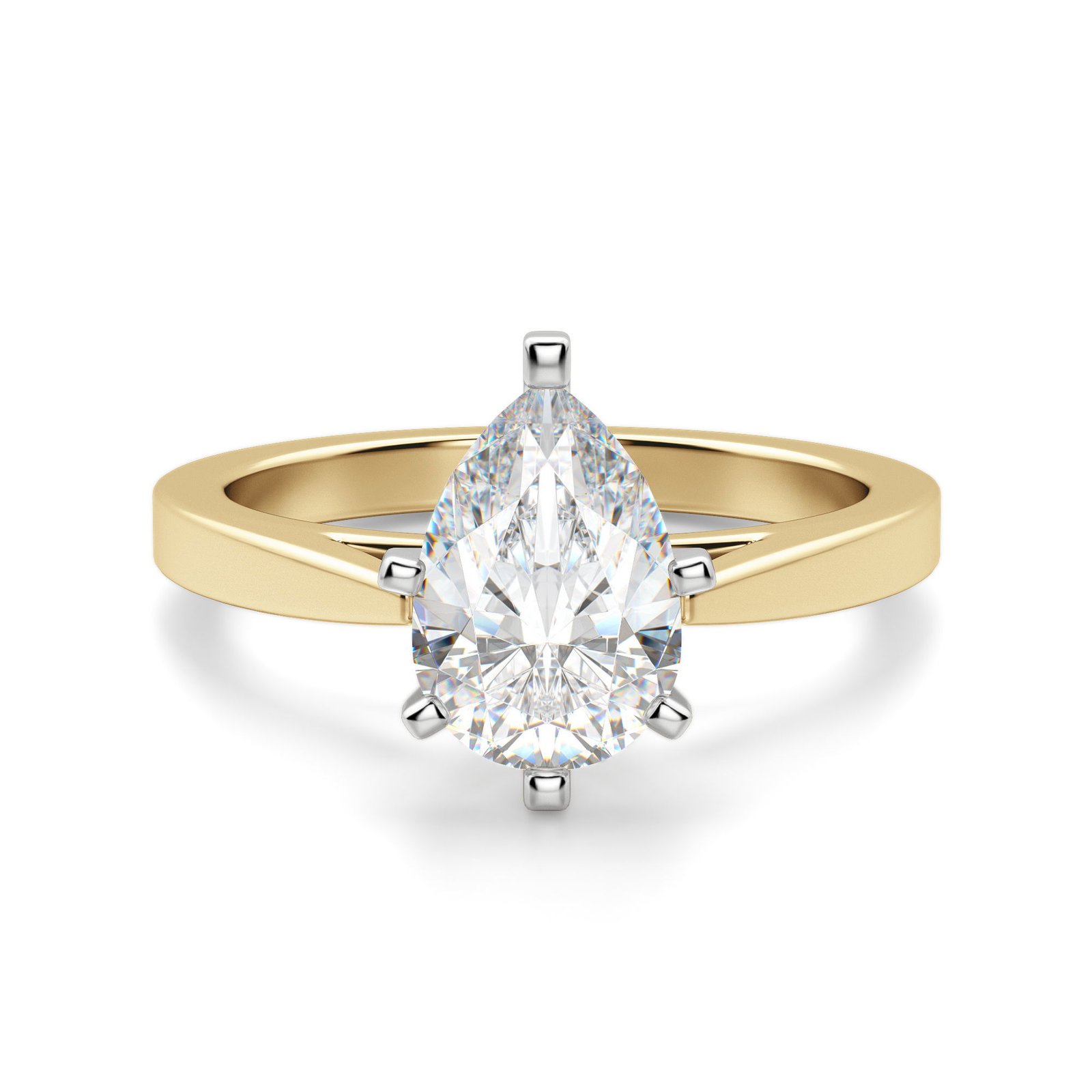 Cathedral Pear Cut Engagement Ring