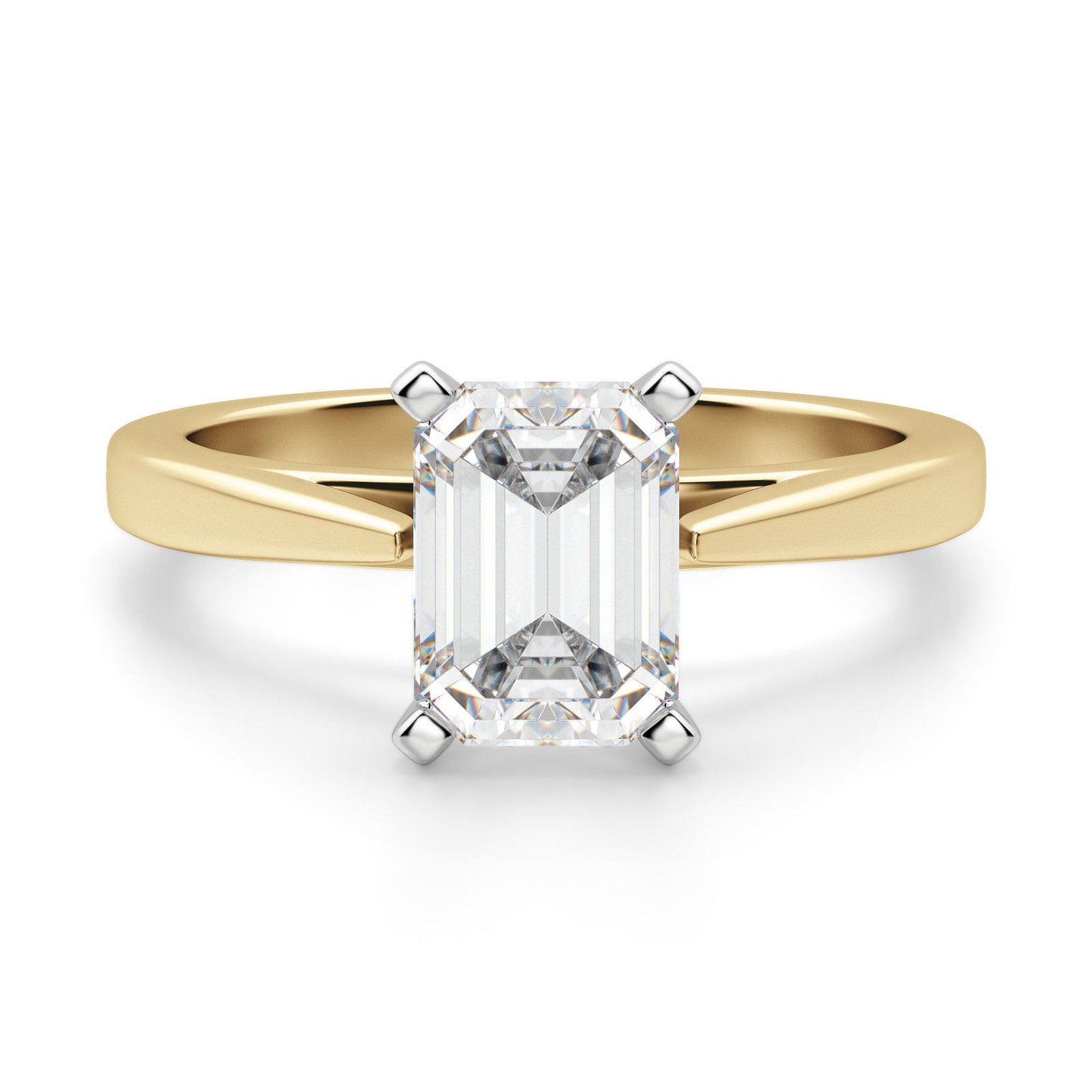 Cathedral Emerald Cut Engagement Ring