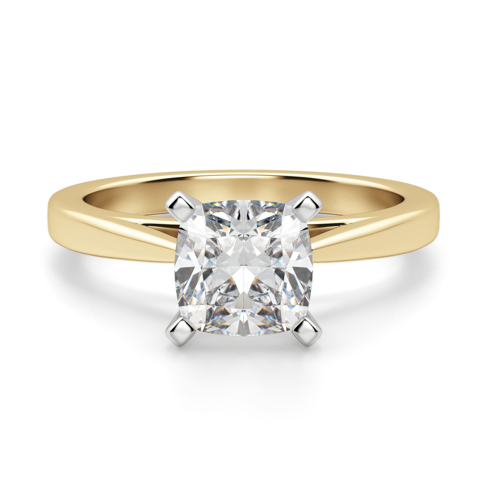 Cathedral Cushion Cut Engagement Ring