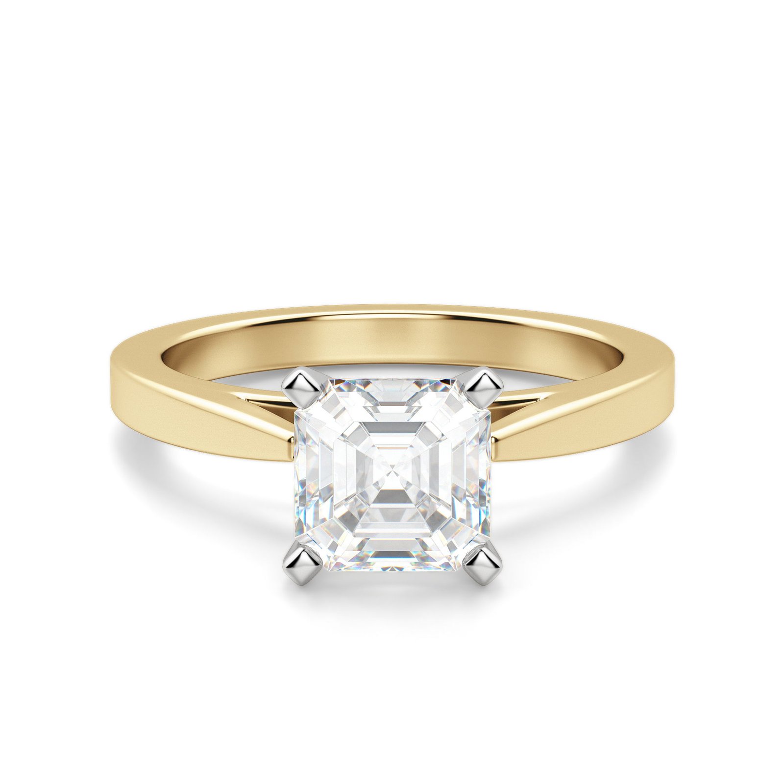 Cathedral Asscher Cut Engagement Ring