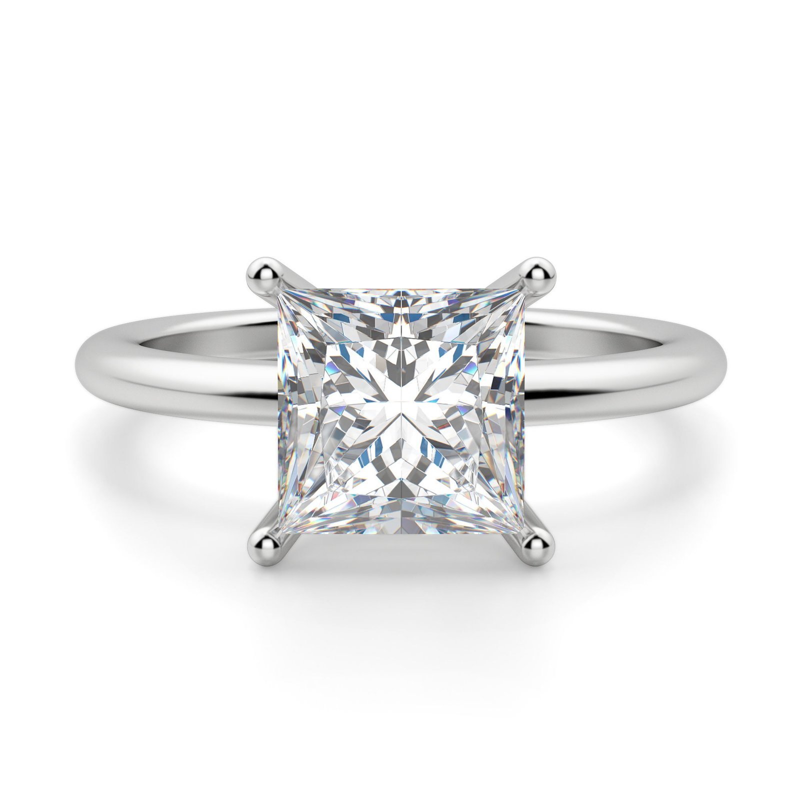 Basket Set Classic Princess Cut Engagement Ring