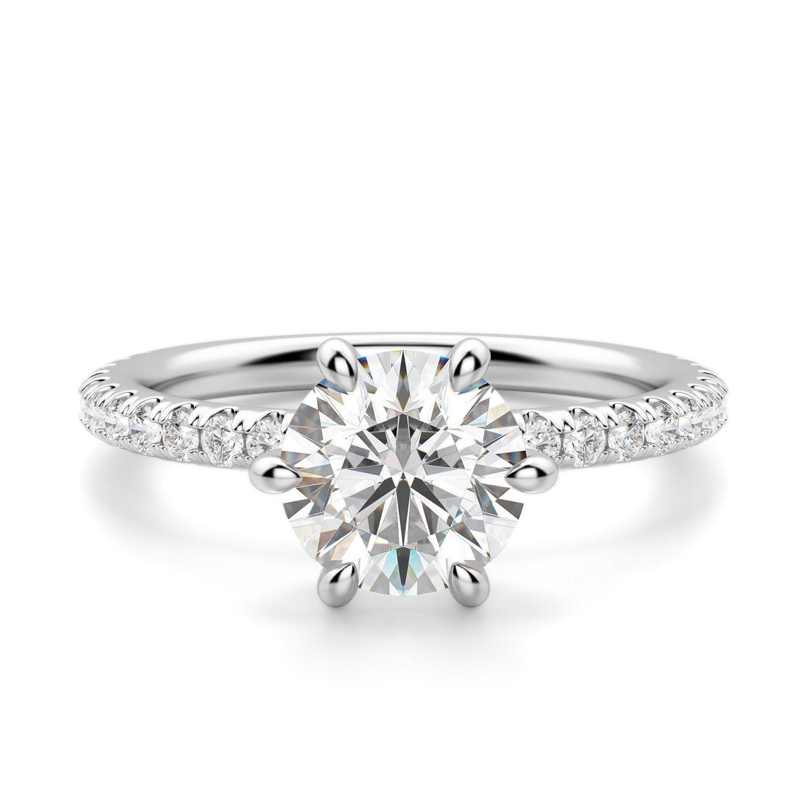 Arezzo Accented Round Cut Engagement Ring