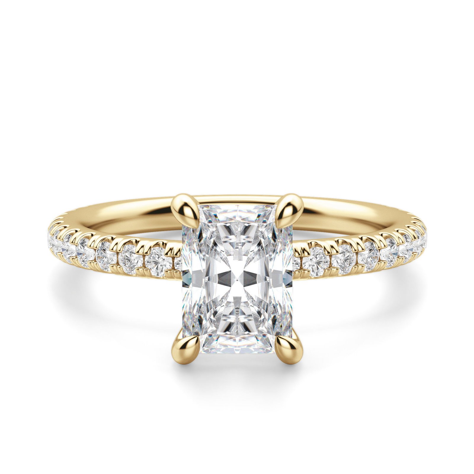 Arezzo Accented Radiant Cut Engagement Ring