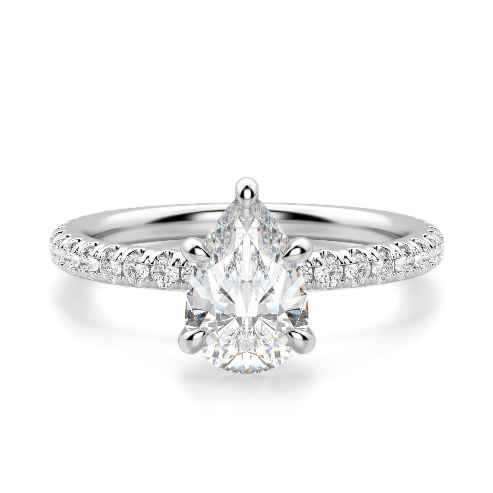 Arezzo Accented Pear Cut Engagement Ring