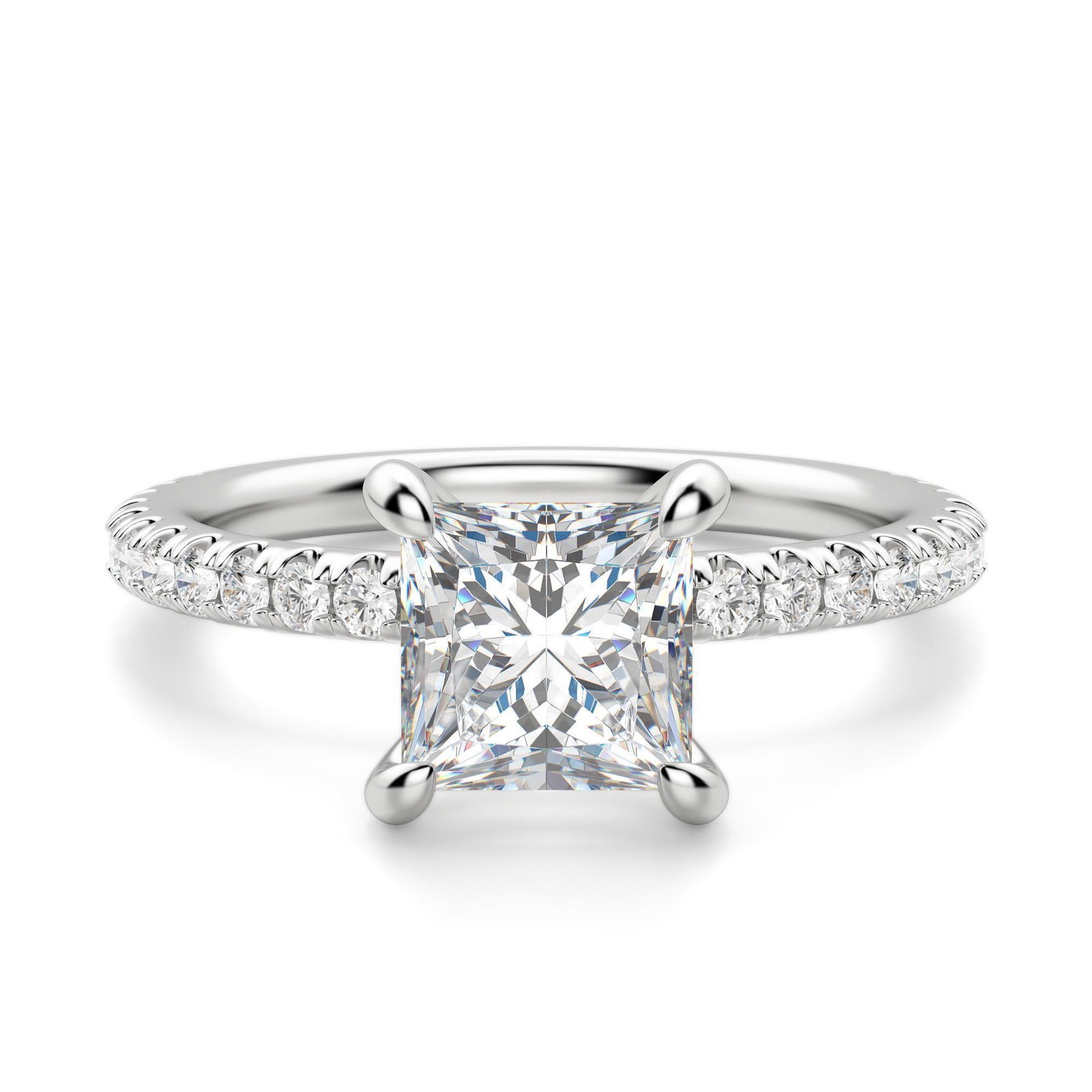 Arezzo Accented Princess Cut Engagement Ring