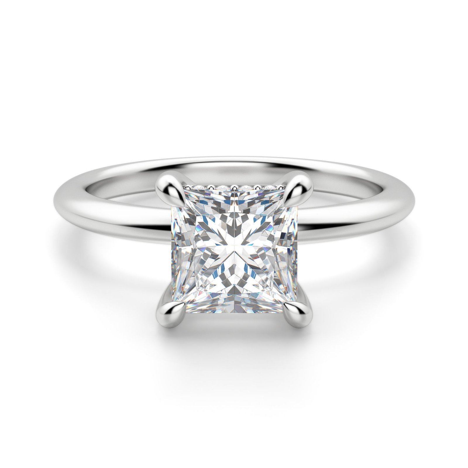 Hidden Halo Classic Princess Cut Engagement Ring
