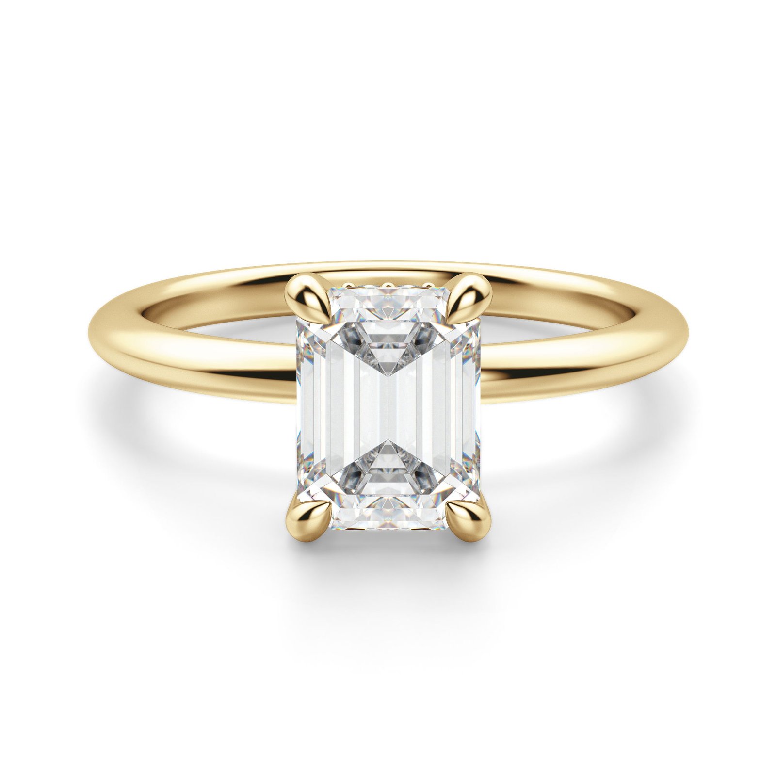 Hidden Halo Classic Emerald Cut Engagement Ring