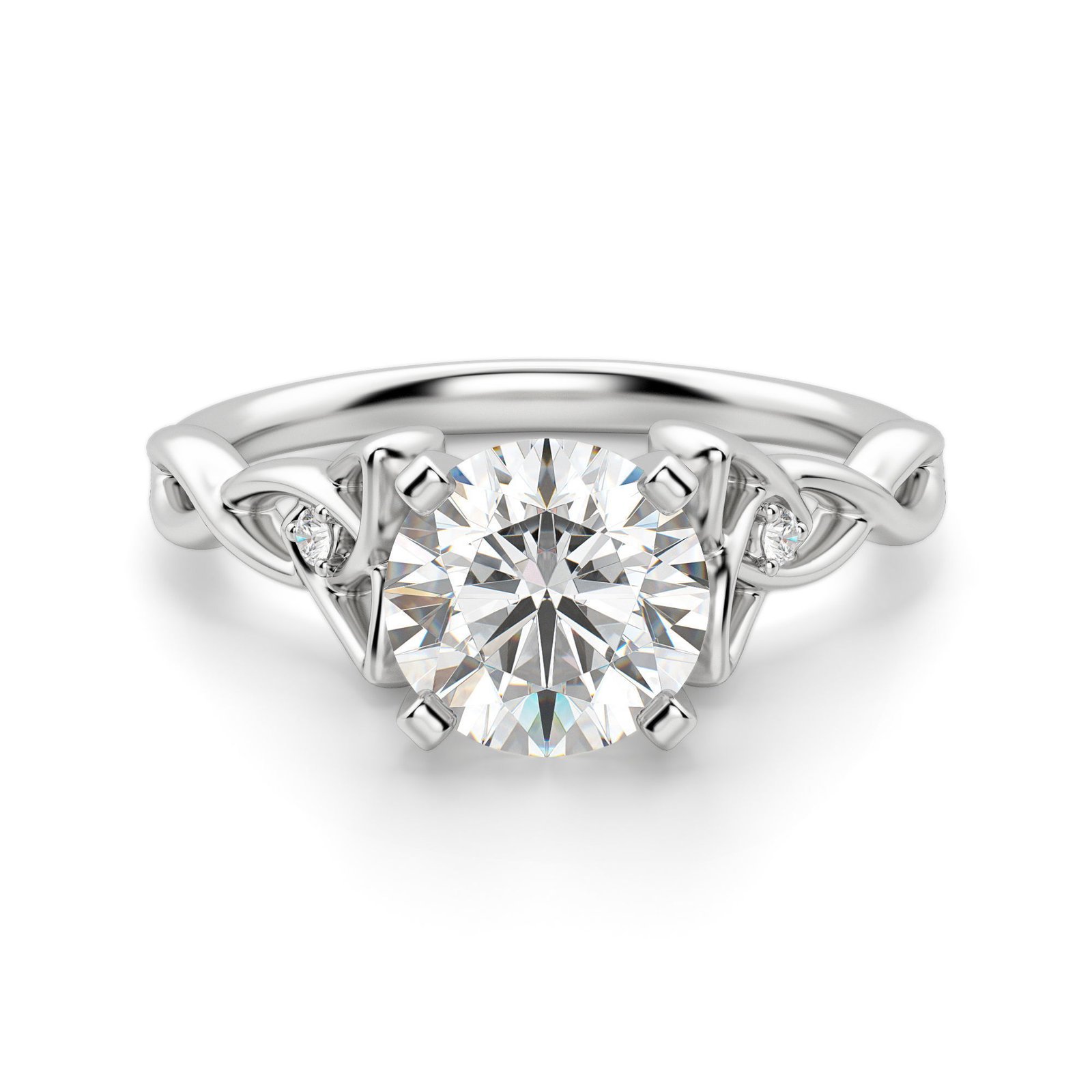 Celtic Knot Round Cut Engagement Ring