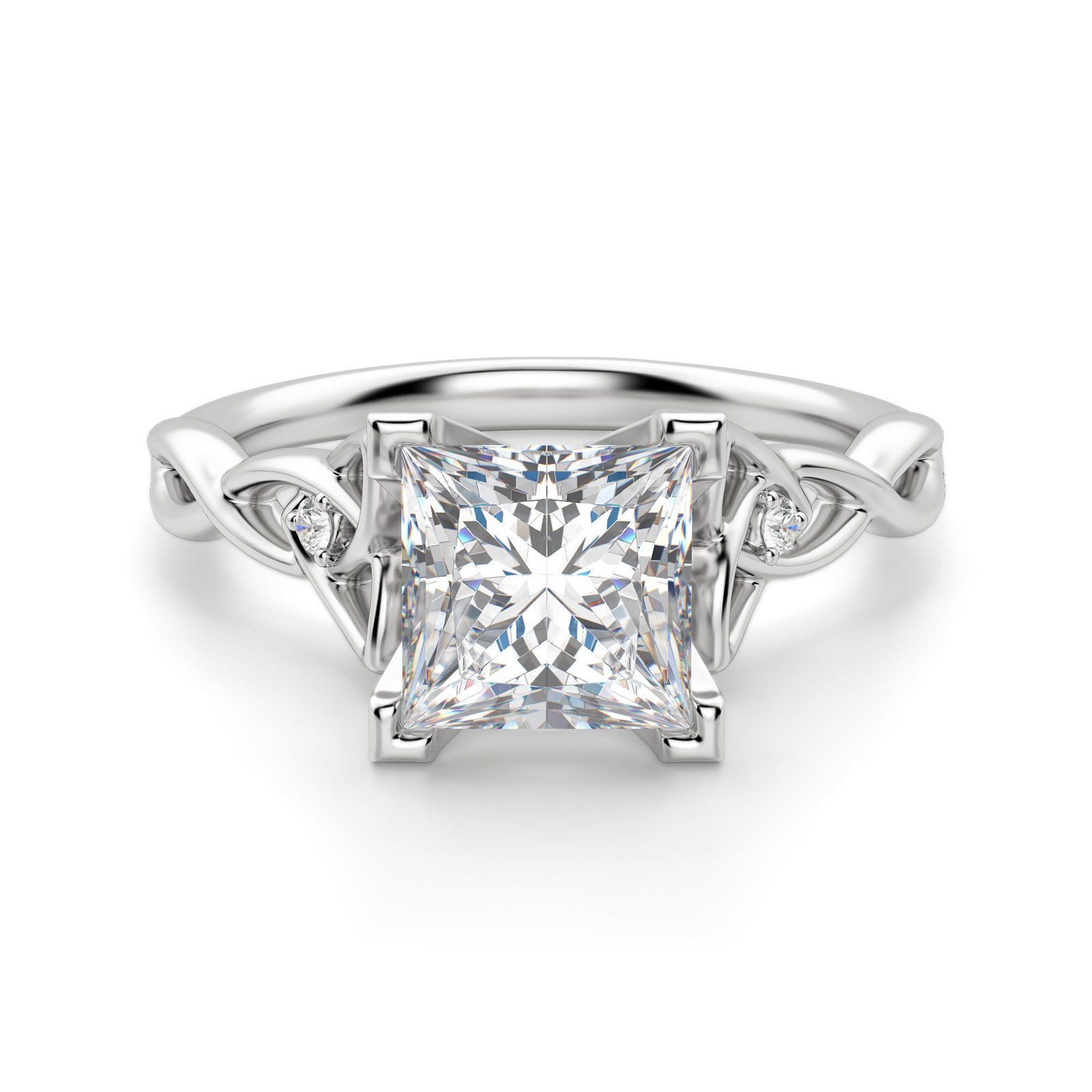 Celtic Knot Princess Cut Engagement Ring
