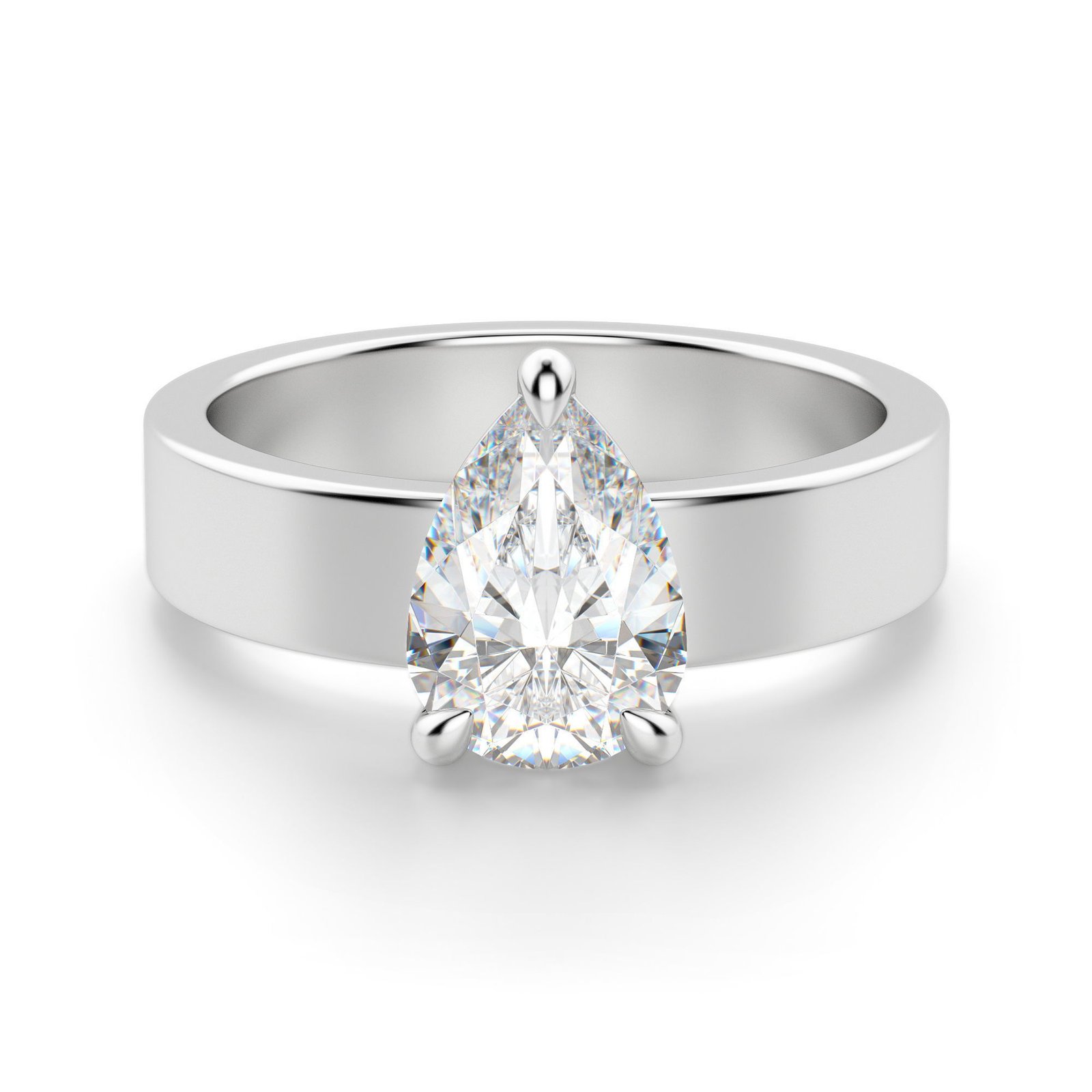 Basket Set Bold Pear Cut Engagement Ring