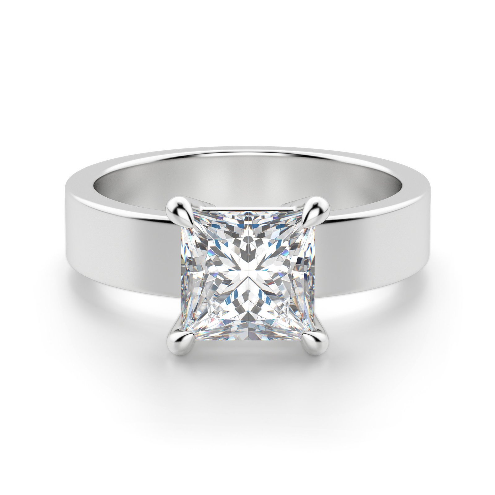 Basket Set Bold Princess Cut Engagement Ring