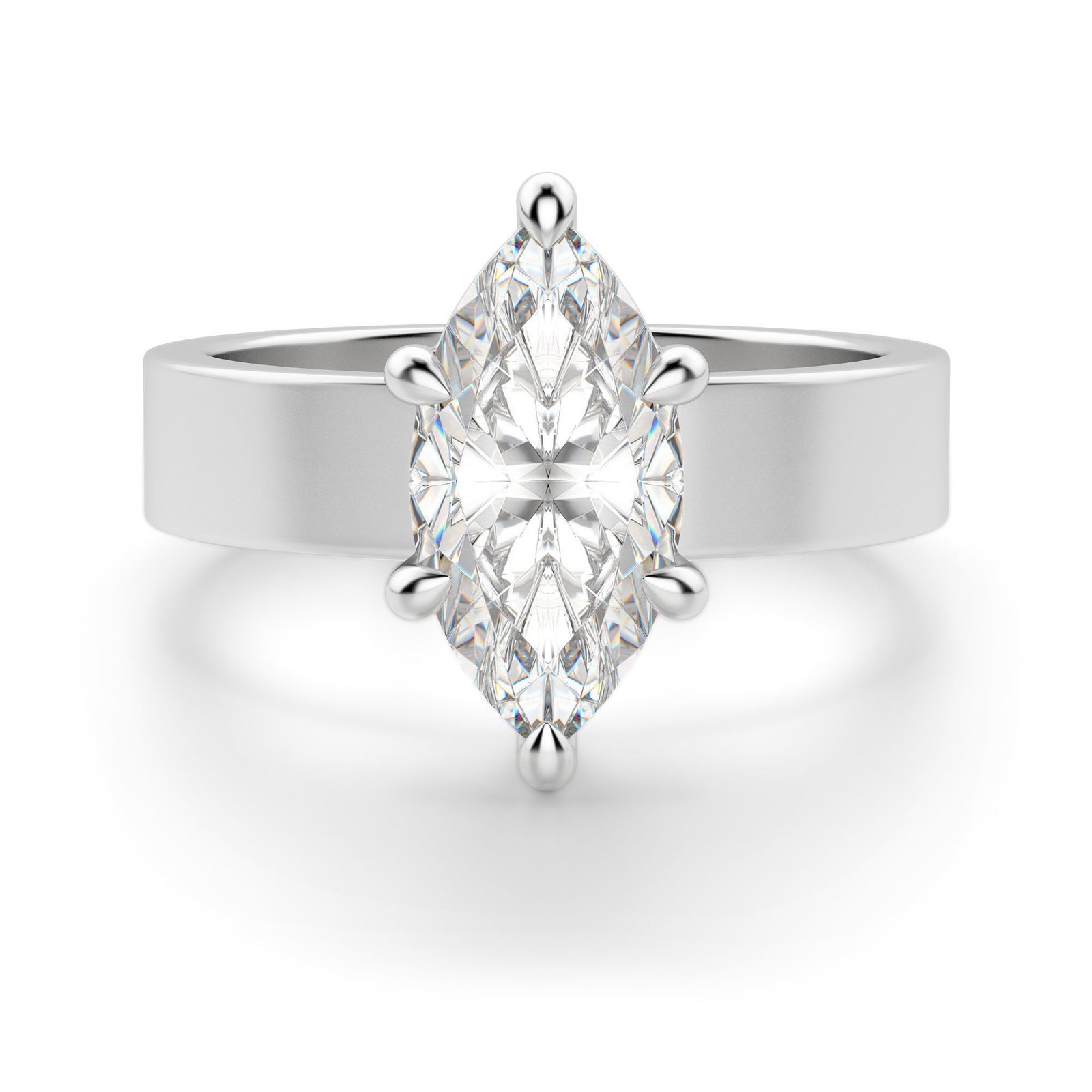 Basket Set Bold Marquise Cut Engagement Ring