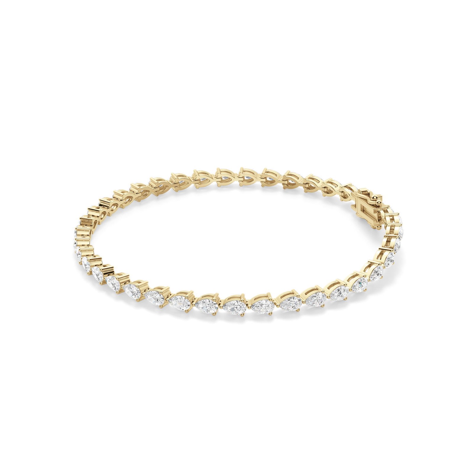 3 Prong Pear Cut Tennis Bracelet 7.00 tcw