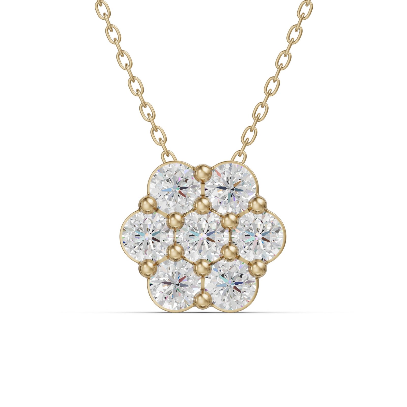 Round Cut Cluster Pendant 1.00 ct