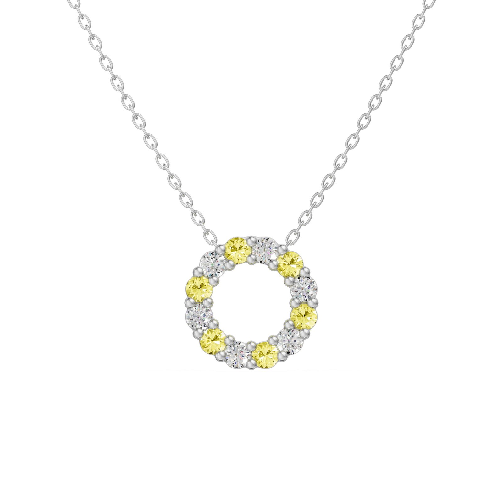 Accented Circle Pendant 0.25ct – Canary –
