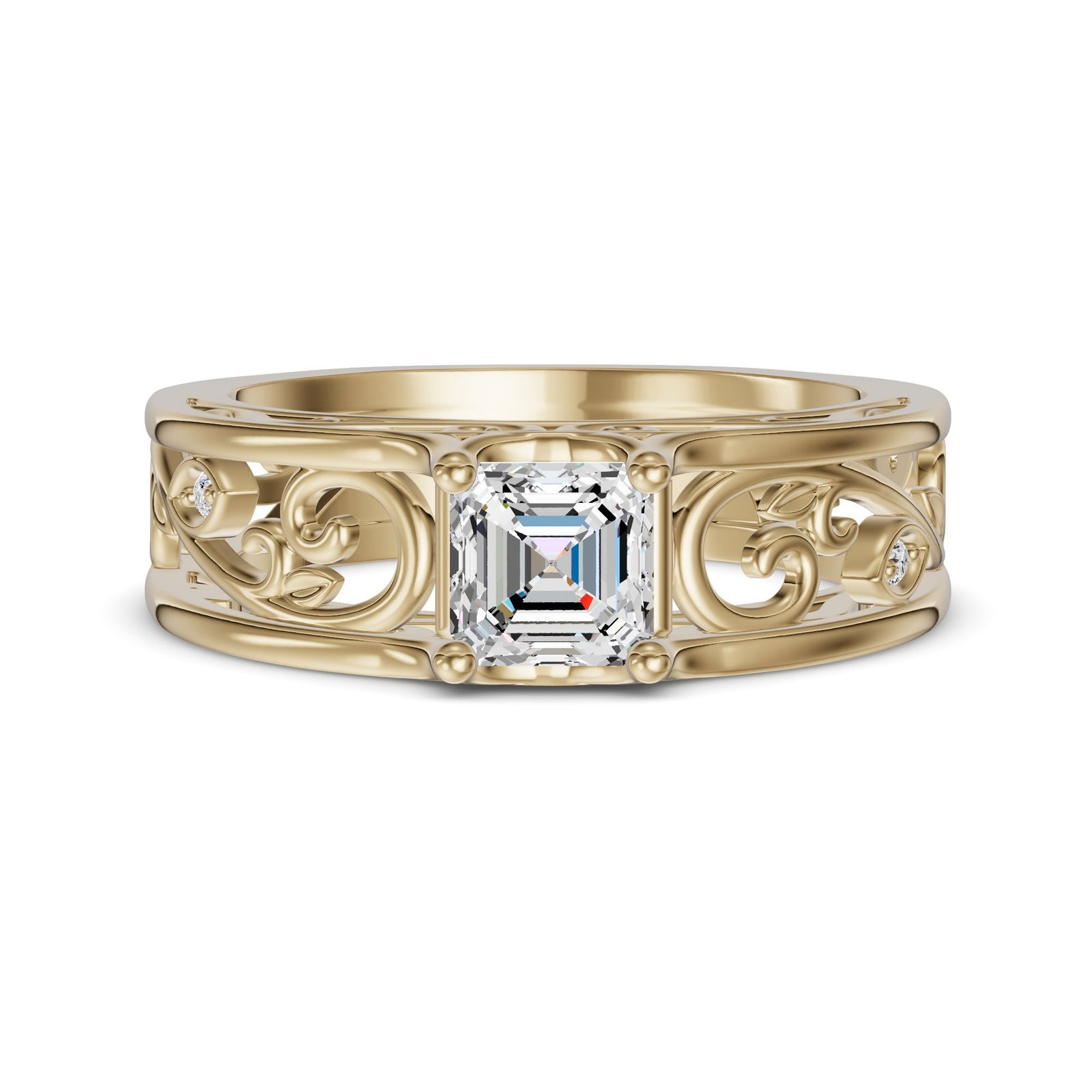 Morning Glory Asscher Cut Engagement Ring