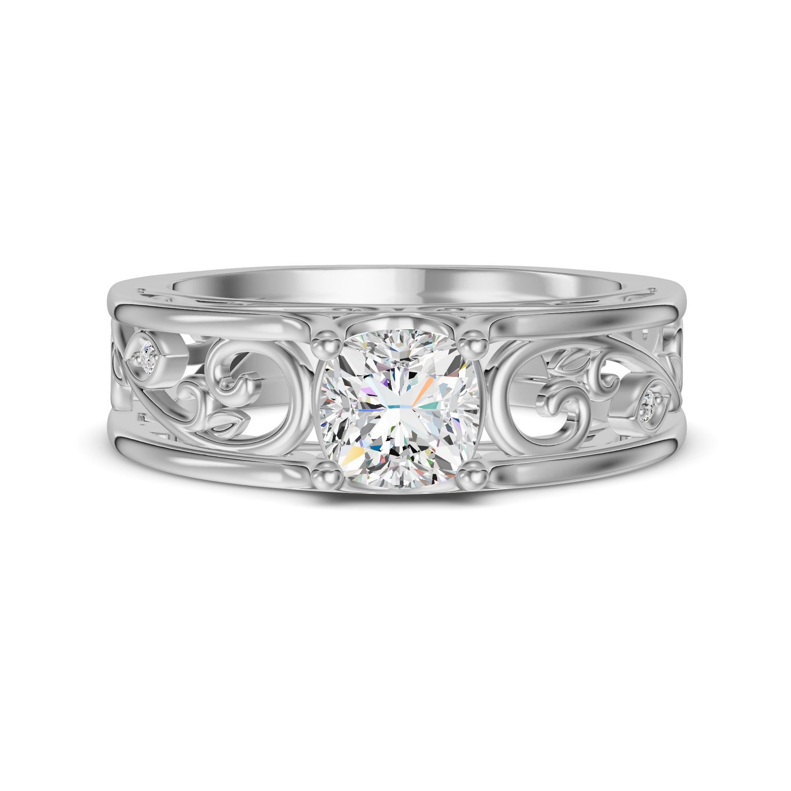 Morning Glory Cushion Cut Engagement Ring