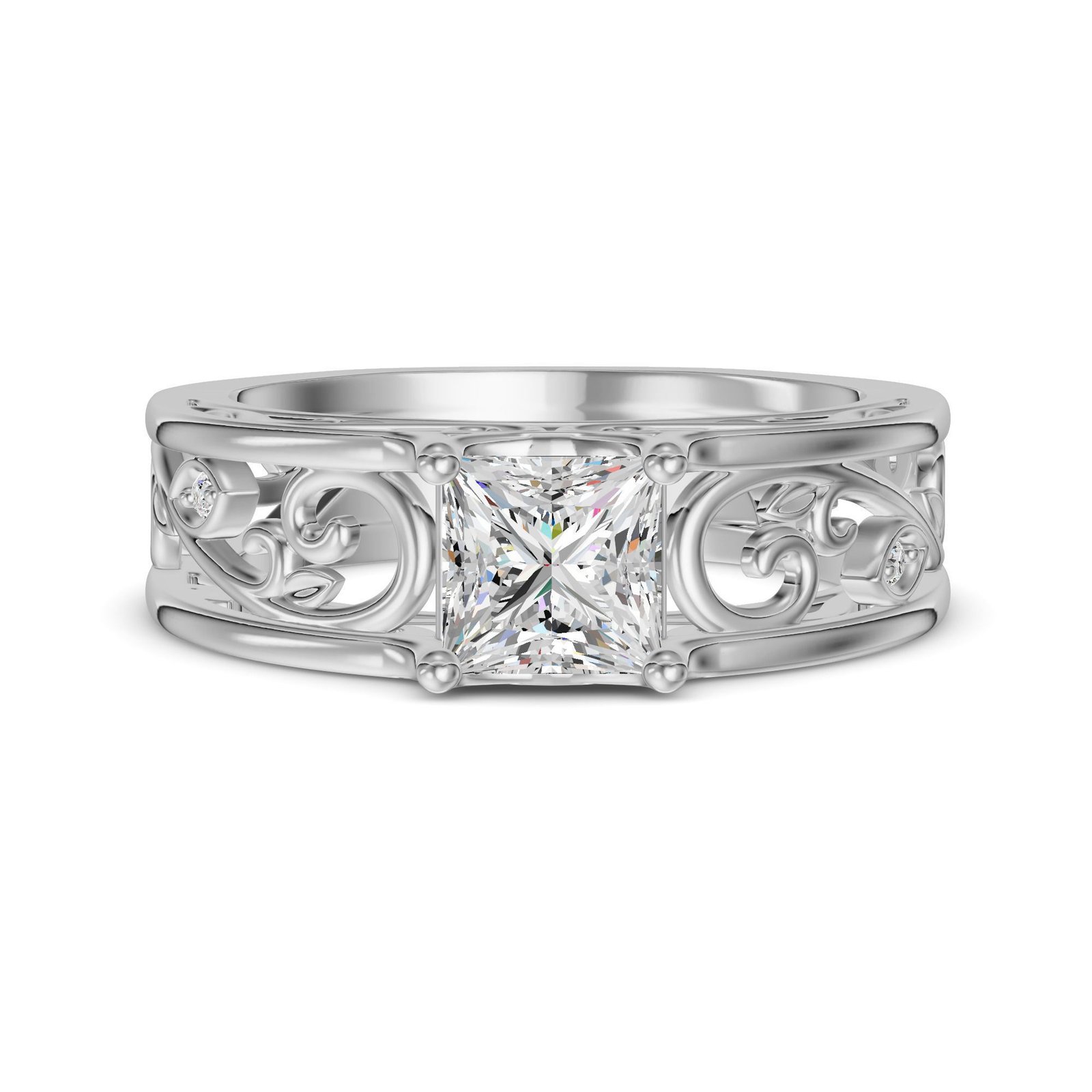Morning Glory Princess Cut Engagement Ring