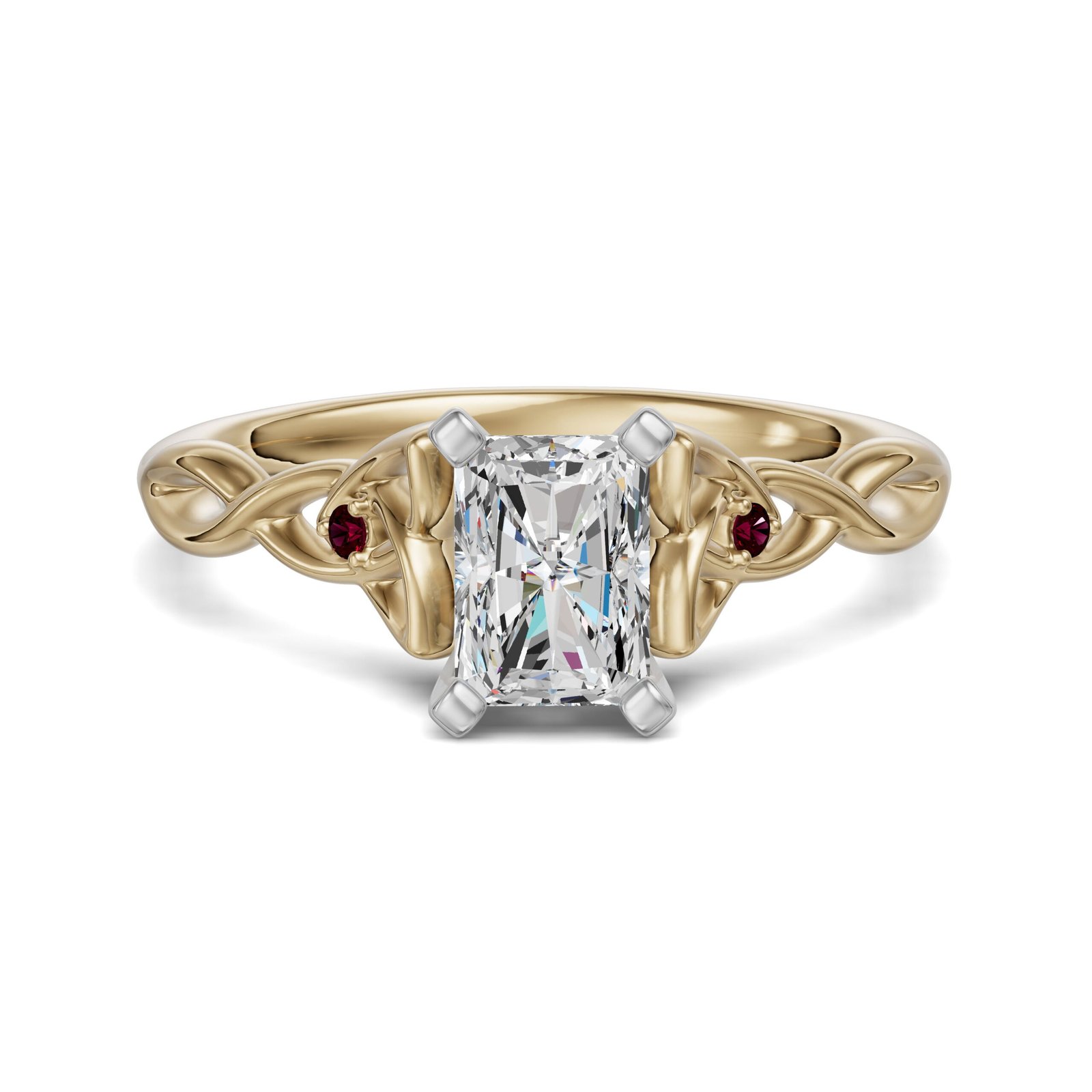 Celtic Knot Radiant Cut 0.50 ct Engagement Ring – Ruby –