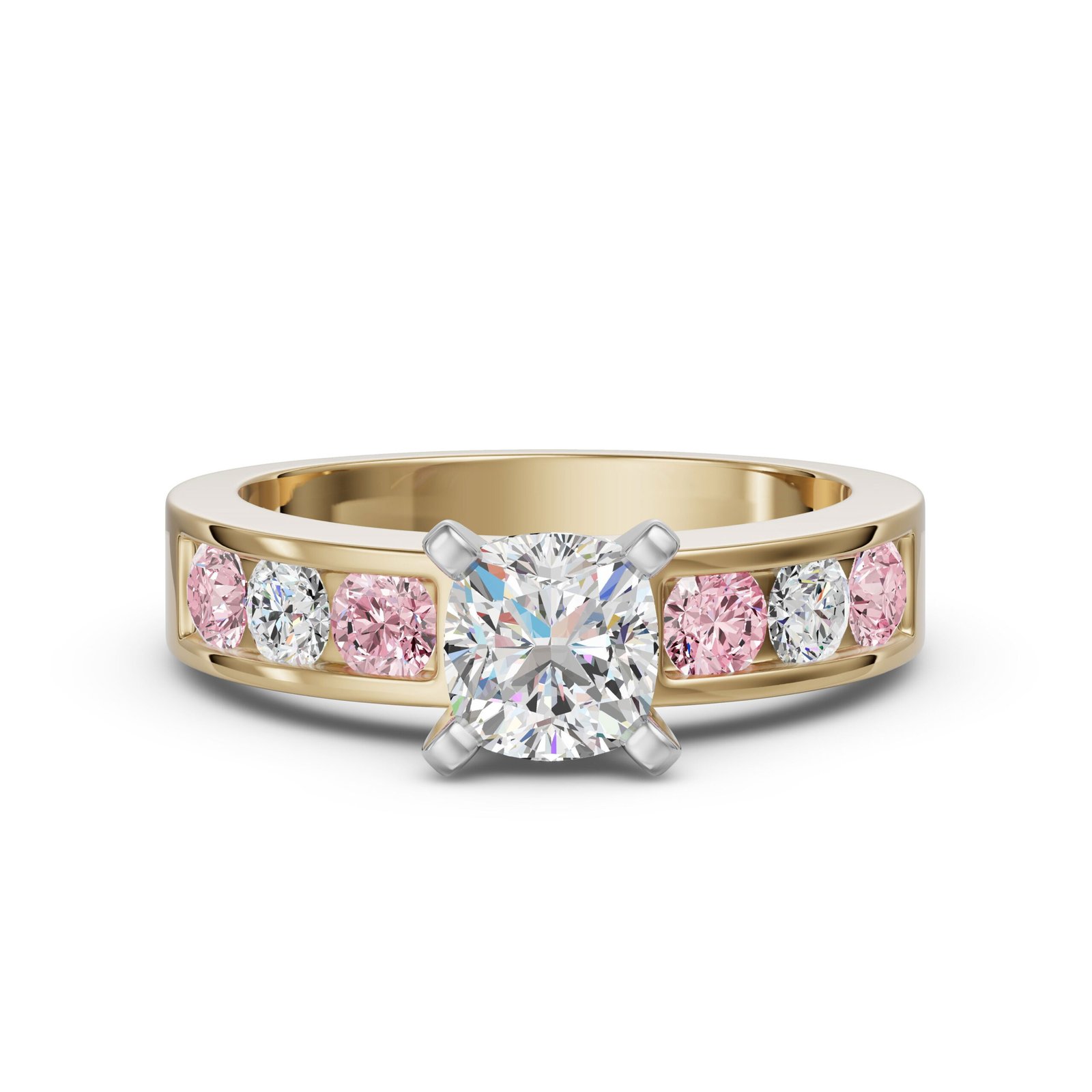 Diamond Diva Cushion Cut 0.50 ct Engagement Ring – Rose –