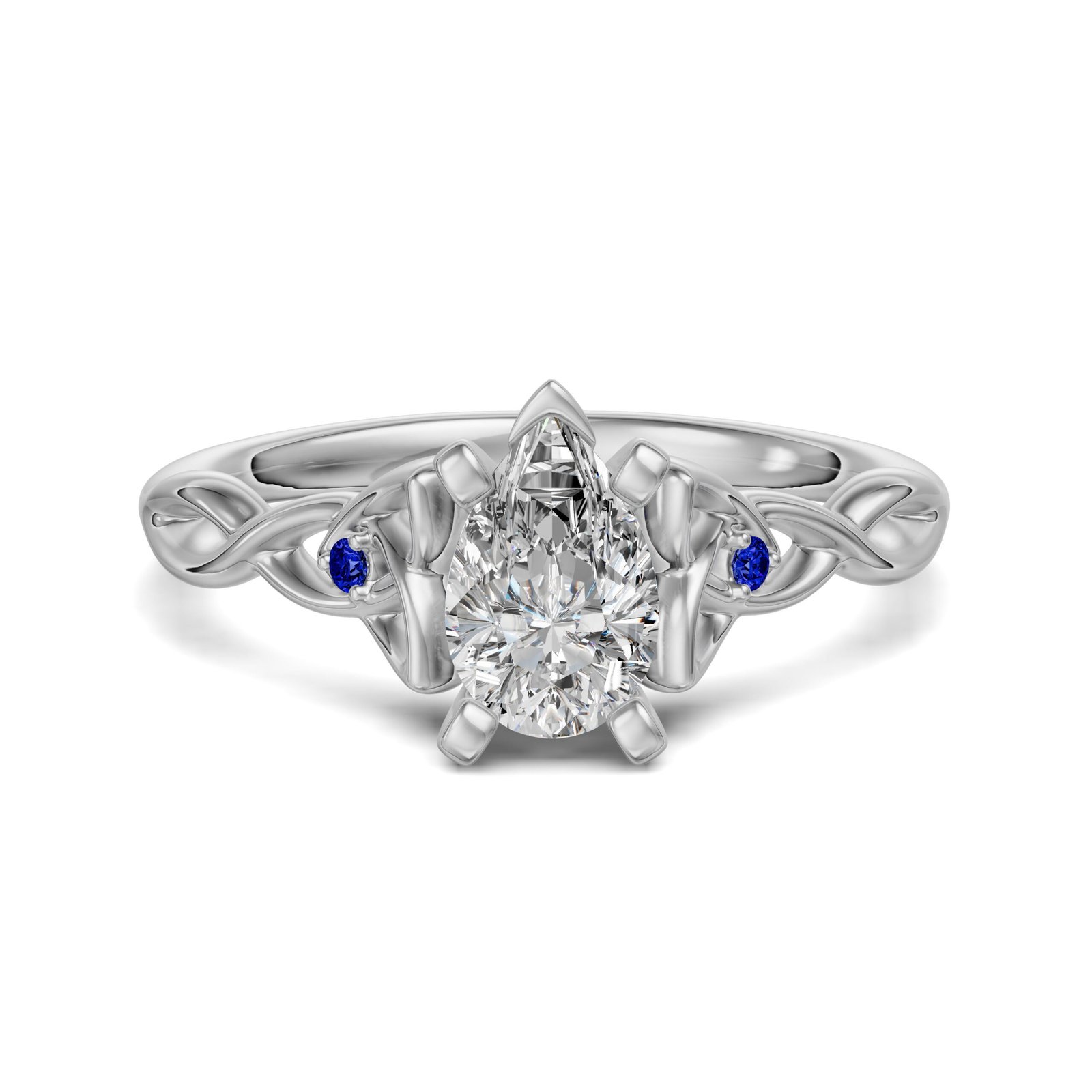 Celtic Knot Pear Cut 0.50 ct Engagement Ring – Sapphire –