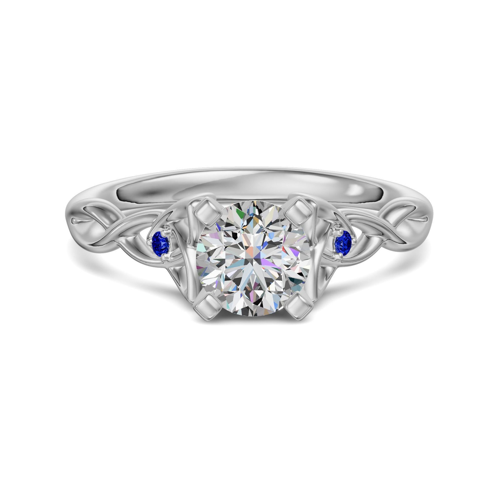 Celtic Knot Round Cut 0.50 ct Engagement Ring – Sapphire –