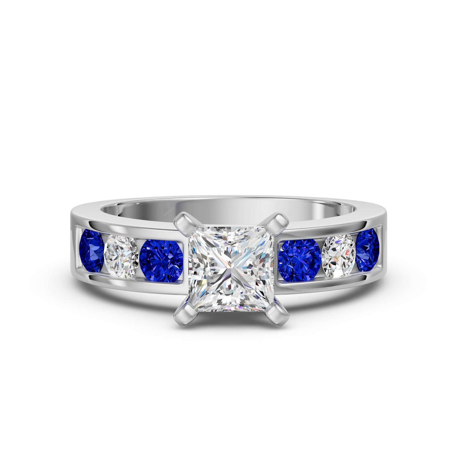 Diamond Diva Princess Cut 0.50 ct Engagement Ring – Sapphire –