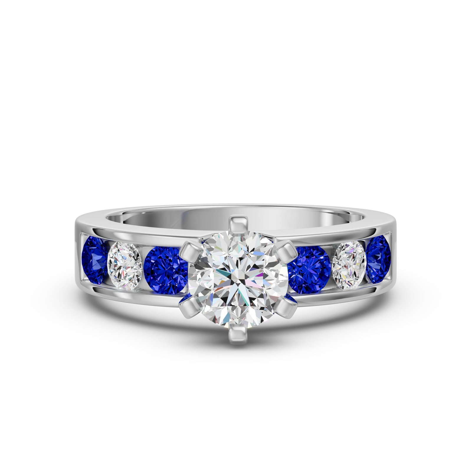 Diamond Diva Round Cut 0.50 ct Engagement Ring – Sapphire –