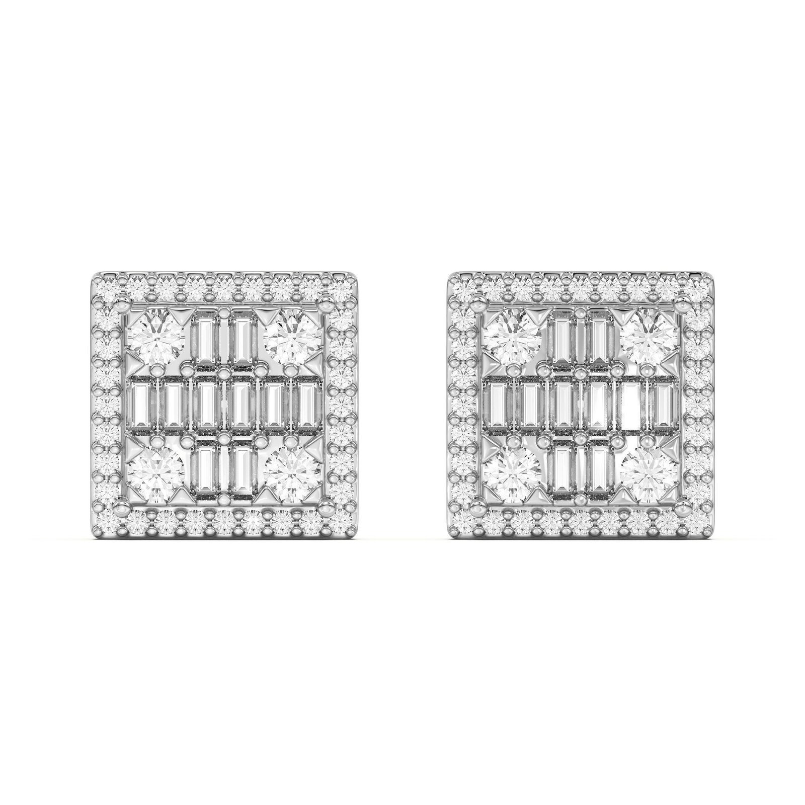 Men’s Square Stud Earrings