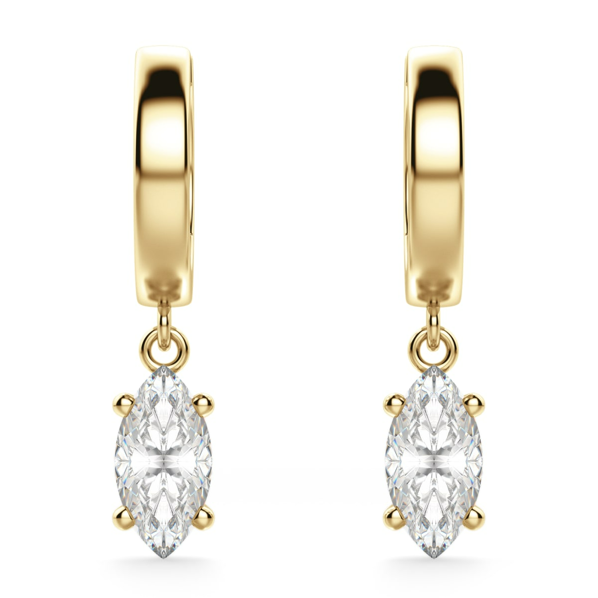 Marquise Cut Solitaire Drop Earrings