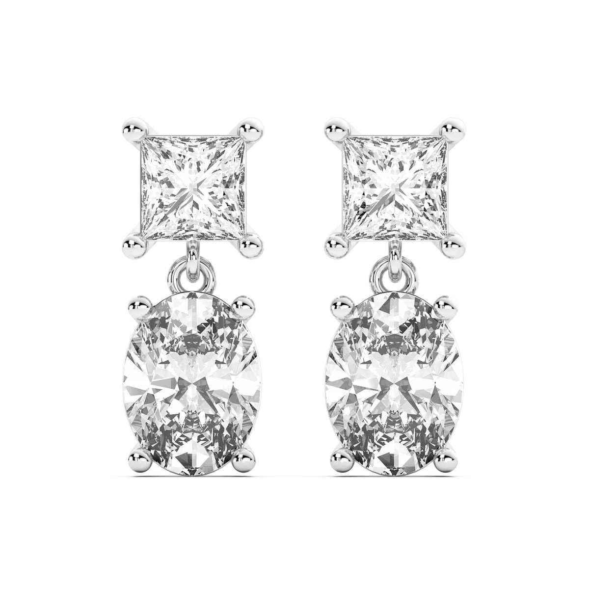 Leto Princess Oval Cut Drop Earrings