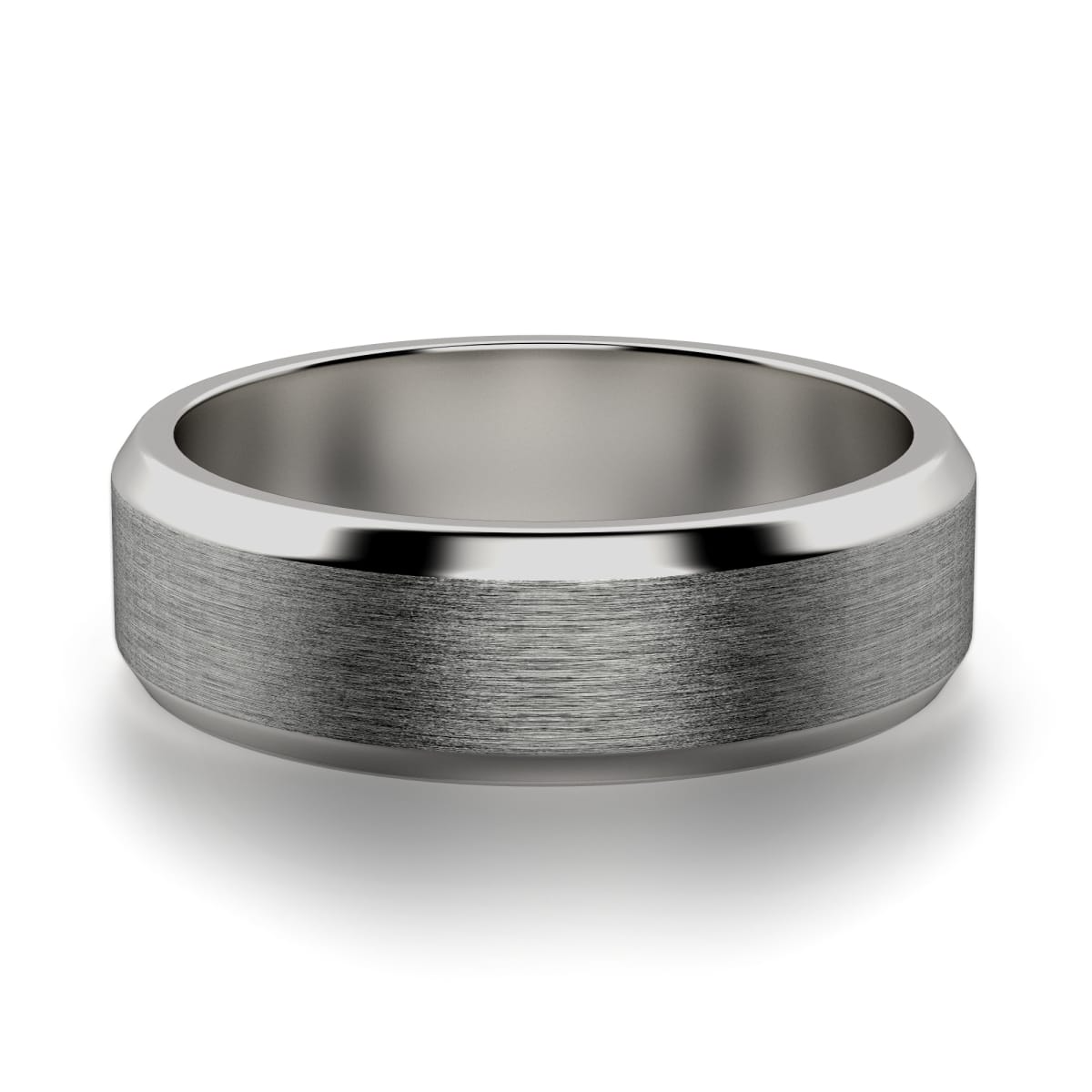 White Comfort Satin Wedding Band