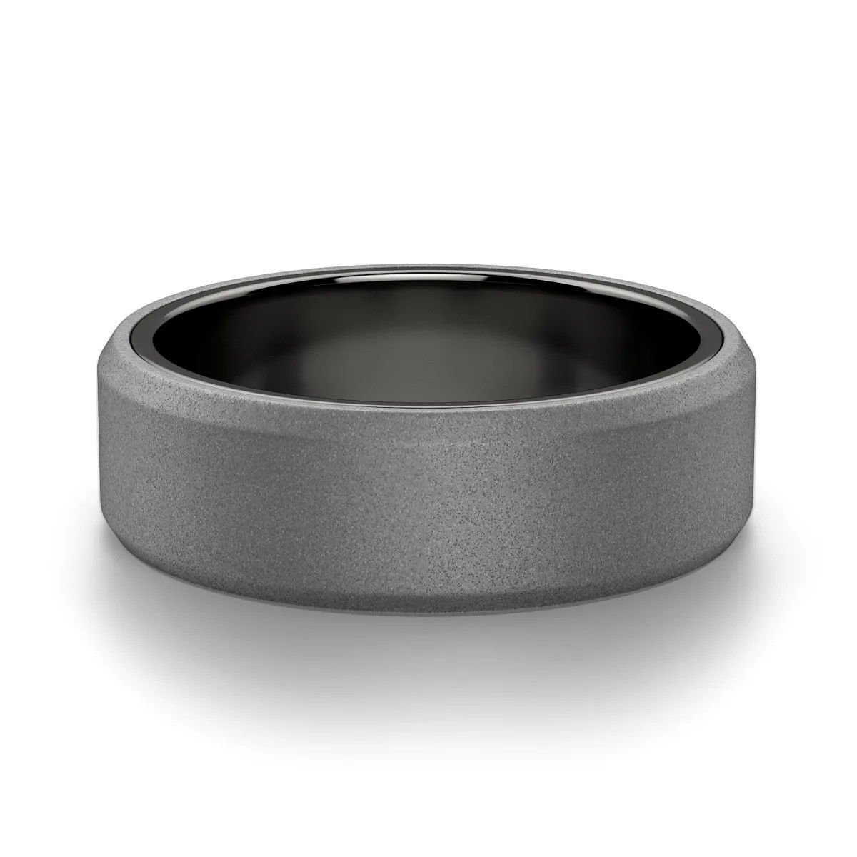 Grey Bevel Sanded Wedding Band