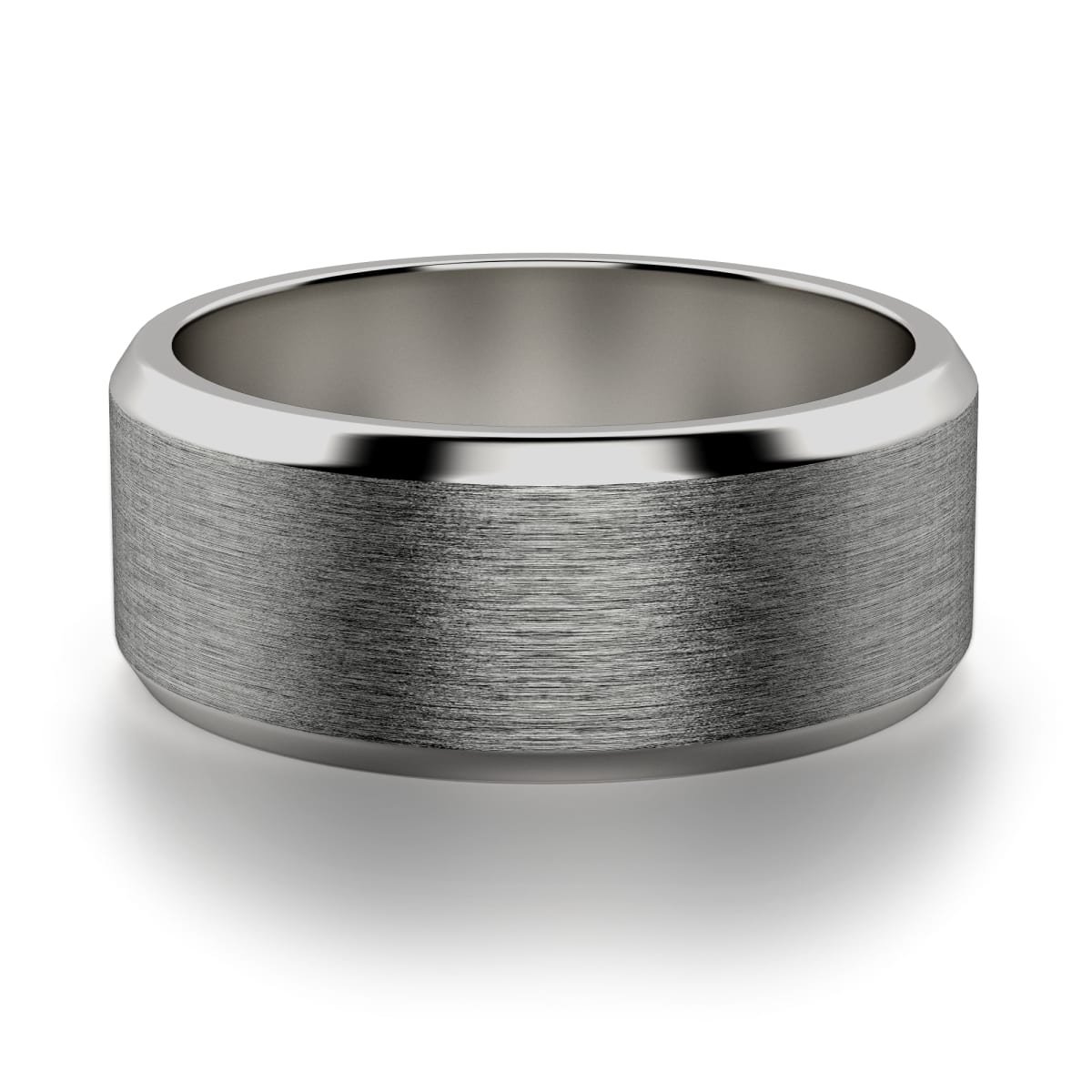 Bold White Comfort Satin Wedding Band