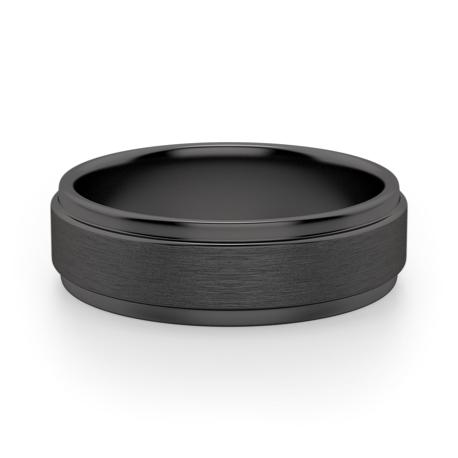 Obsidian Step Satin Wedding Band