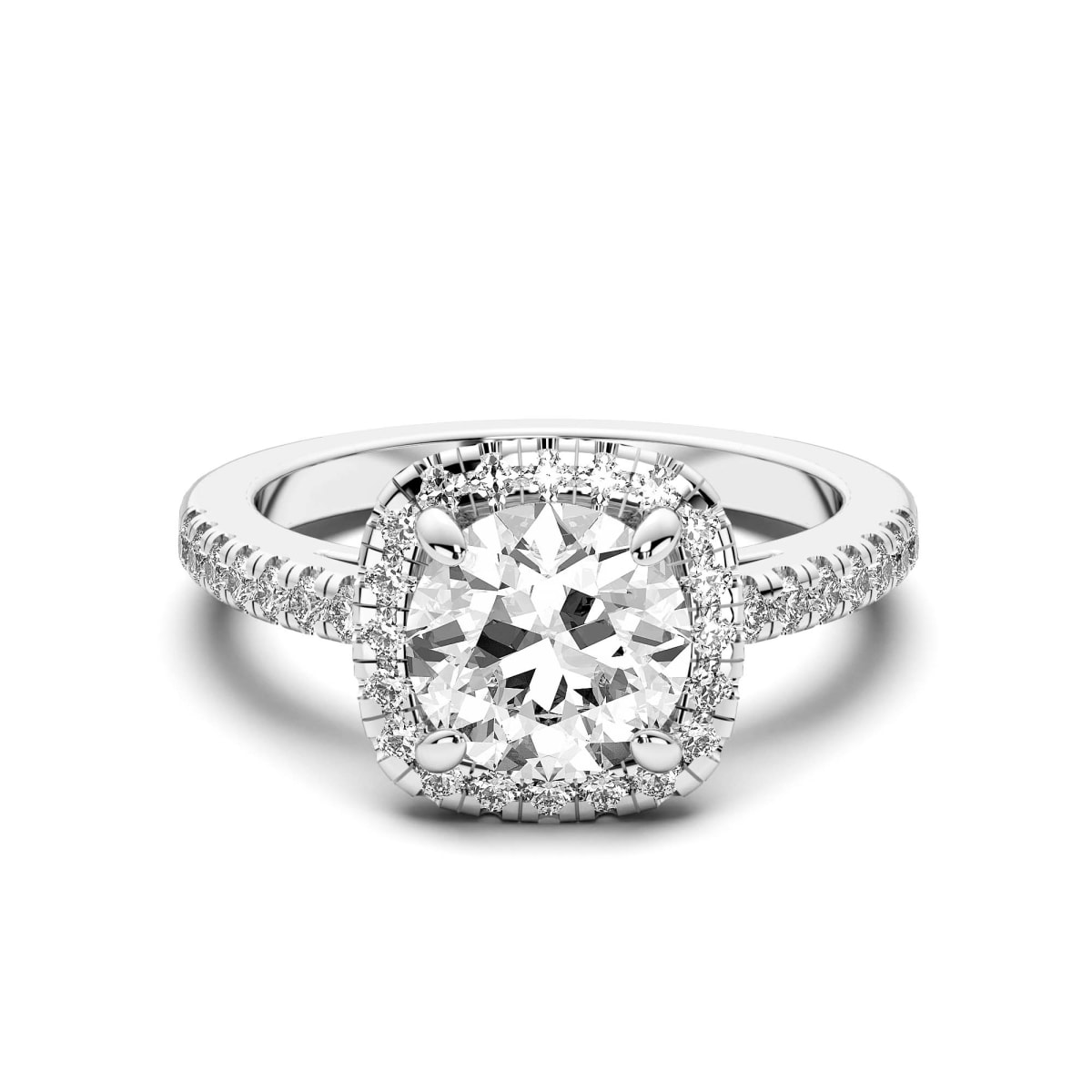 Round Cut Engagement Ring Platinum Ring