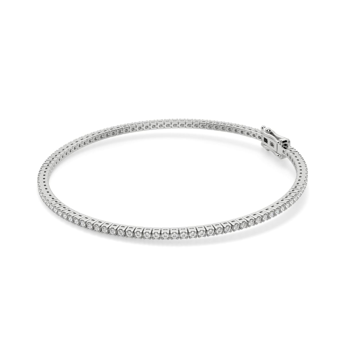 4 Prong Round Cut Tennis Bracelet 1.00 tcw 14K White Gold