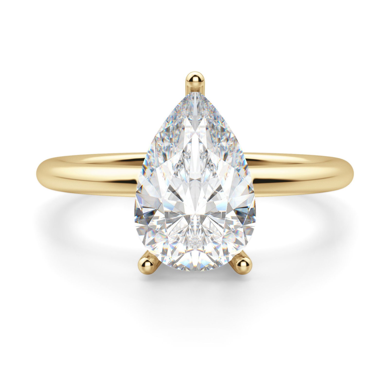 Basket Set Classic Pear Cut Engagement Ring Moissanite