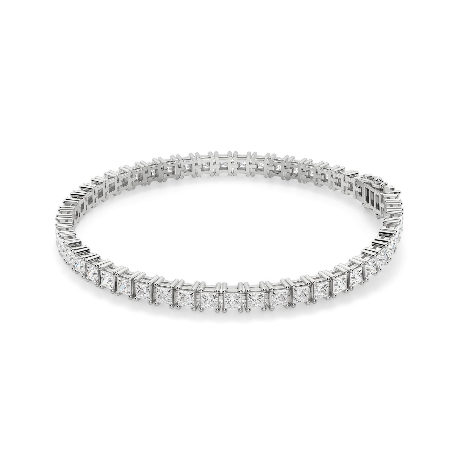 4 Prong Princess Cut Tennis Bracelet 9.00 tcw Moissanite