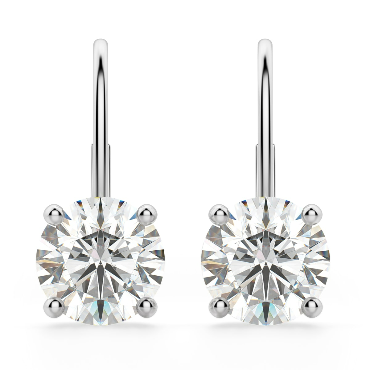 Renee Earrings Round Cut 2.00 tcw Moissanite