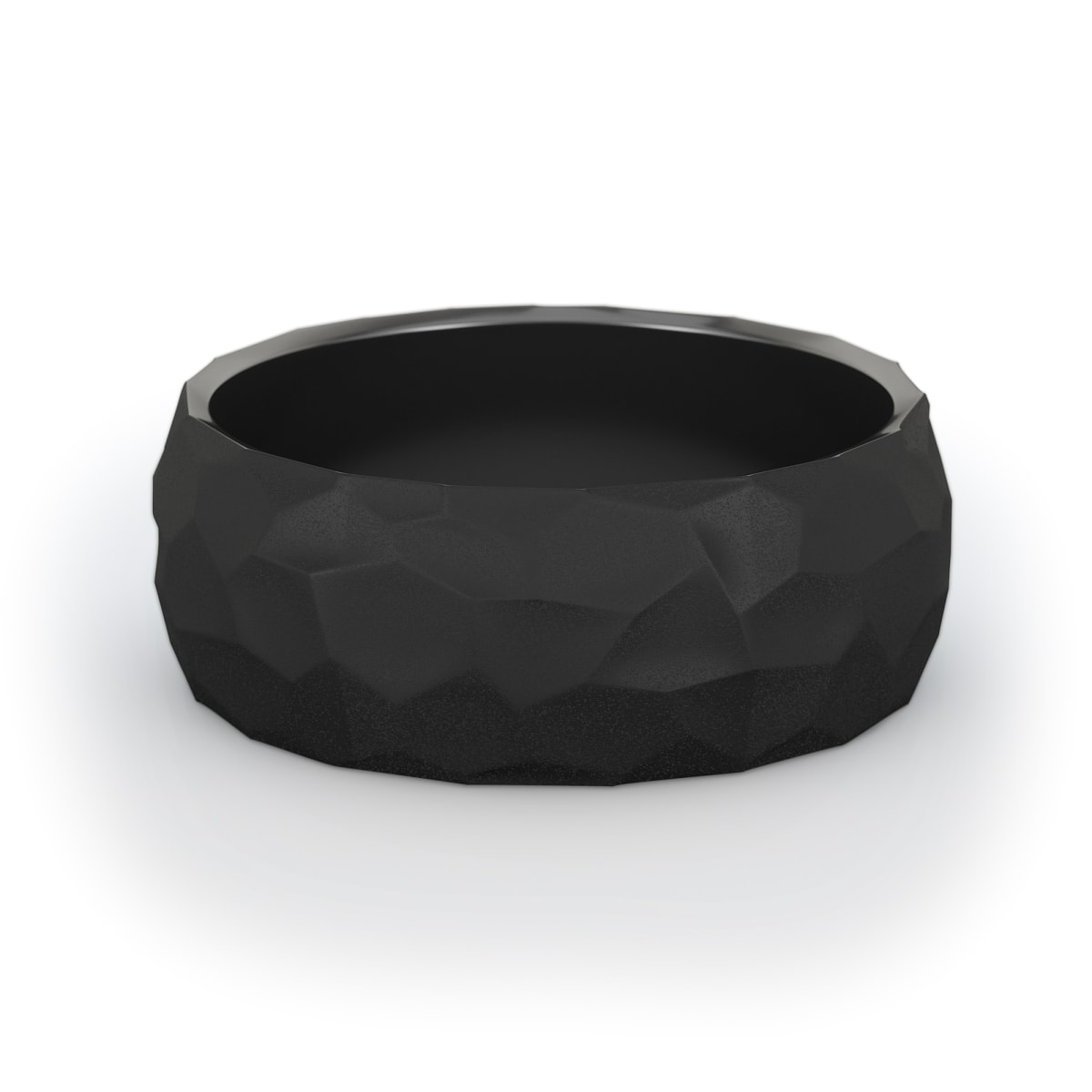 Obsidian Hammered Comfort Fit Wedding Band Tungsten