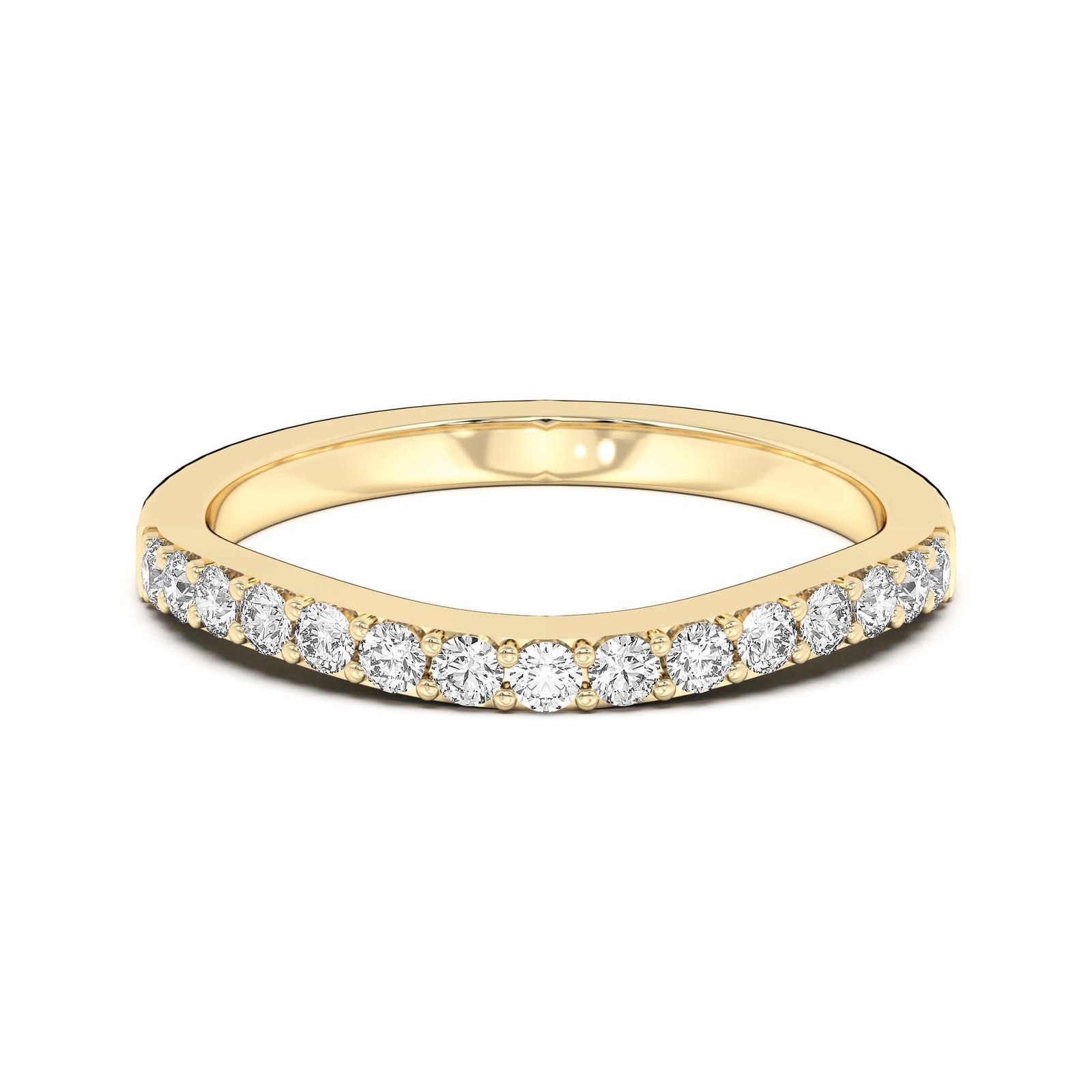 Curved Accented Wedding Band