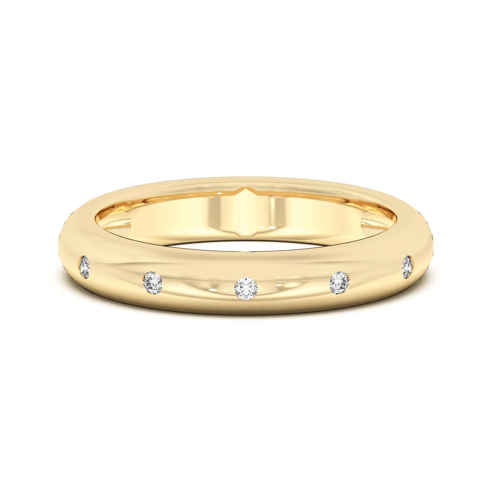 Petite Dome Accented Wedding Band